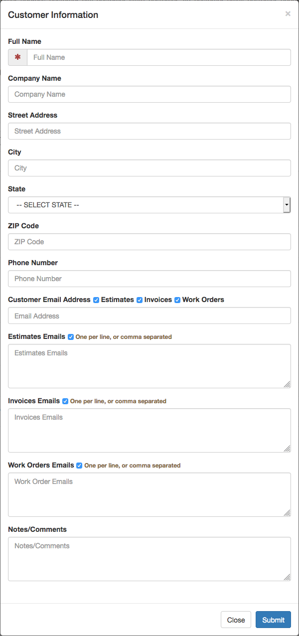 Manage Customers Modal Manage Customers Modal